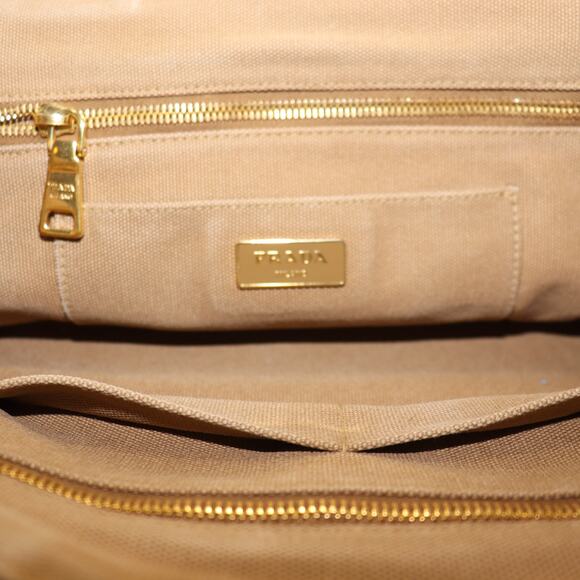 Prada Bijou Rhinestone Canapa Tote Tobacco Studded Canvas w/ Strap + Dust Bag - Picture 13 of 13